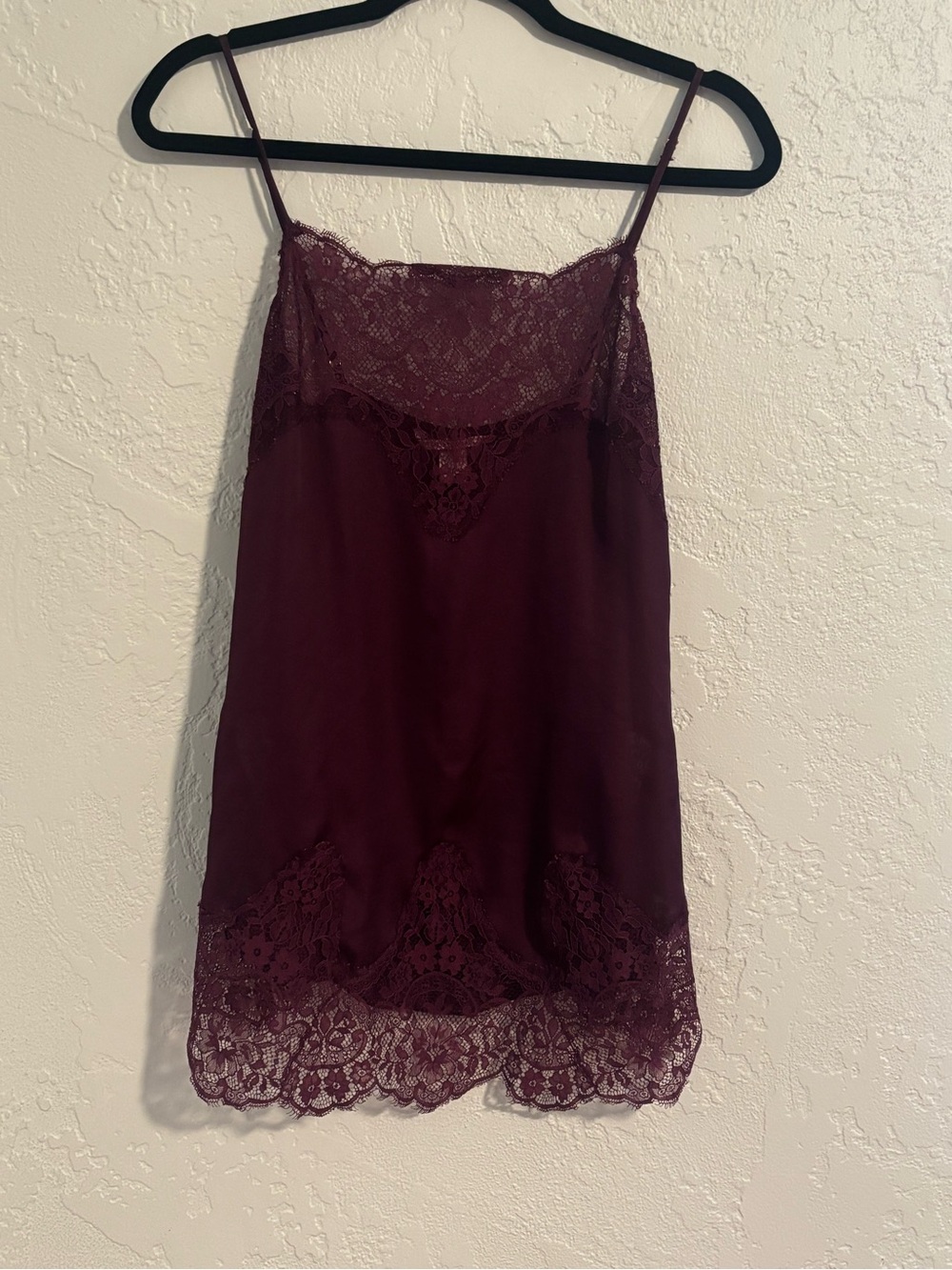 Women's Lace Trim Cami Top - Purple